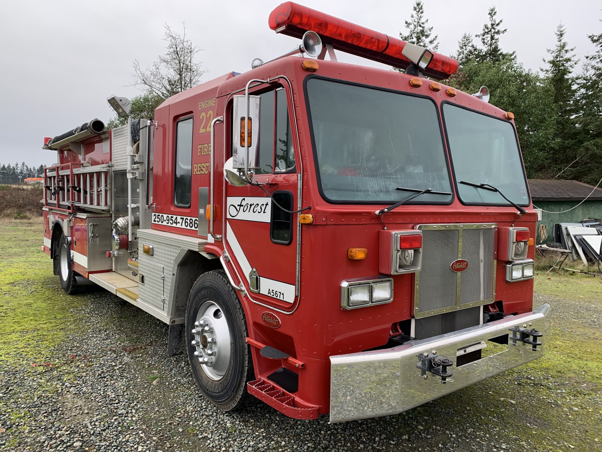 Front view of vintage fire truck